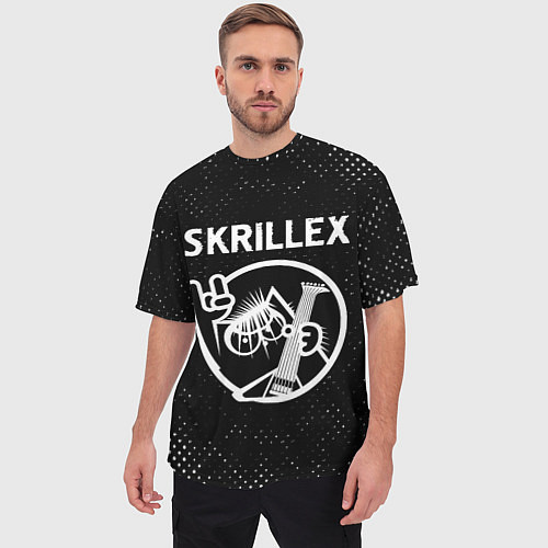 Мужская футболка оверсайз Skrillex - КОТ - Потертости / 3D-принт – фото 3