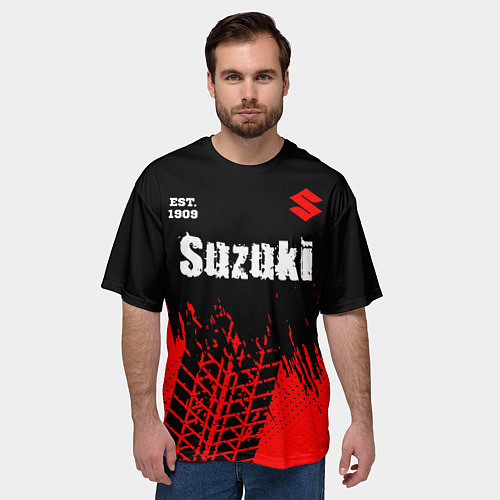 Мужская футболка оверсайз SUZUKI Suzuki Est 1909 Шины / 3D-принт – фото 3