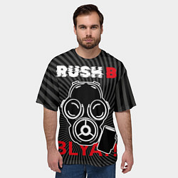 Футболка оверсайз мужская RUSH B в противогазе, цвет: 3D-принт — фото 2
