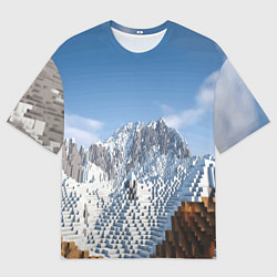 Мужская футболка оверсайз Minecraft Mountains Video game