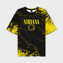 Футболка оверсайз мужская Nirvana молнии, цвет: 3D-принт
