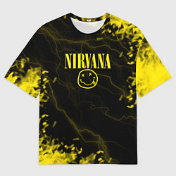 Футболка оверсайз мужская Nirvana молнии, цвет: 3D-принт