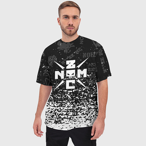 Мужская футболка оверсайз Noize mc брызги / 3D-принт – фото 3