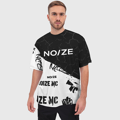 Мужская футболка оверсайз Noize mc Паттерн / 3D-принт – фото 3