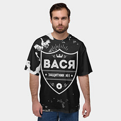 Футболка оверсайз мужская Вася - ЗАЩИТНИК - Камуфляж, цвет: 3D-принт — фото 2