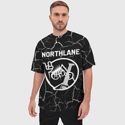 Футболка оверсайз мужская Northlane - КОТ - Трещины, цвет: 3D-принт — фото 2