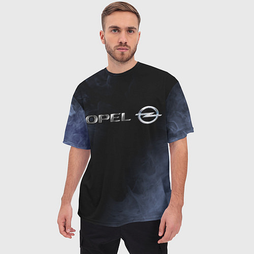 Мужская футболка оверсайз OPEL - Пламя / 3D-принт – фото 3