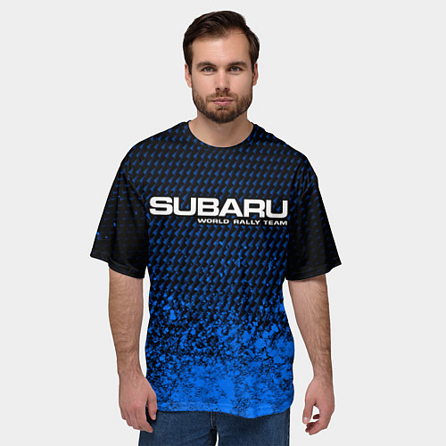 Мужская футболка оверсайз SUBARU RACING Арт / 3D-принт – фото 3