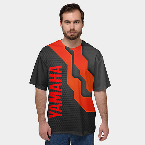 Мужская футболка оверсайз YAMAHA ЯМАХА - БРОНЯ / 3D-принт – фото 3