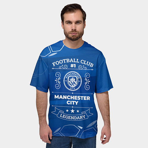 Мужская футболка оверсайз Manchester City FC 1 / 3D-принт – фото 3