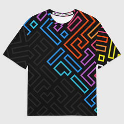 Футболка оверсайз мужская НЕОНОВЫЕ ФИГУРЫ НЕОН, цвет: 3D-принт