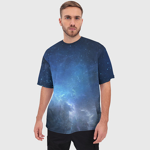 Мужская футболка оверсайз Манящий космос / 3D-принт – фото 3