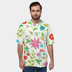 Футболка оверсайз мужская Поле полевых цветов, цвет: 3D-принт — фото 2