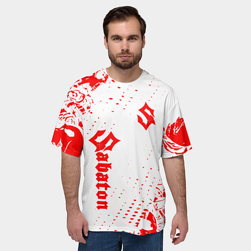 Мужская футболка оверсайз Сабатон / 3D-принт – фото 3