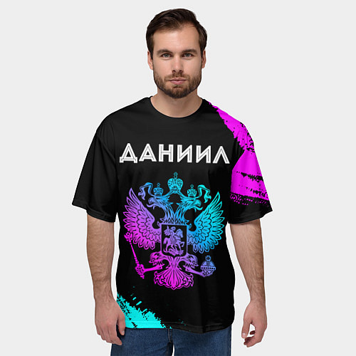 Мужская футболка оверсайз Даниил Россия / 3D-принт – фото 3