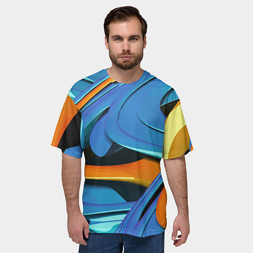 Мужская футболка оверсайз Abstraction Fashion 2037 / 3D-принт – фото 3