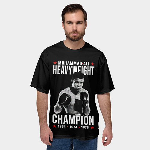 Мужская футболка оверсайз MUHAMMAD ALI МУХАММЕД АЛИ / 3D-принт – фото 3