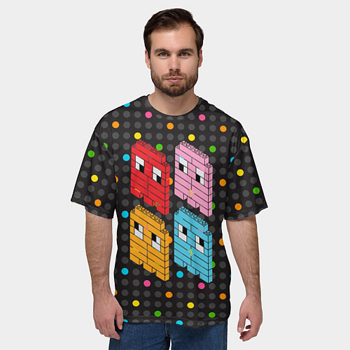 Мужская футболка оверсайз Pac-man пиксели / 3D-принт – фото 3