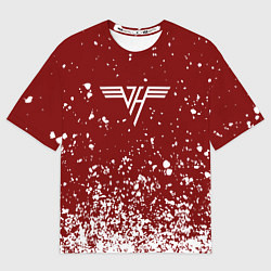 Футболка оверсайз мужская Van Halen Logo Ван Хален белые брызги, цвет: 3D-принт