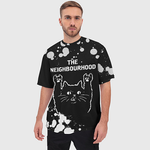 Мужская футболка оверсайз The Neighbourhood Rock Cat / 3D-принт – фото 3
