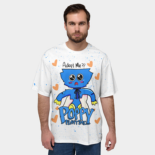 Мужская футболка оверсайз POPPY PLAYTIME - KISSY MISSY КИССИ МИССИ / 3D-принт – фото 3