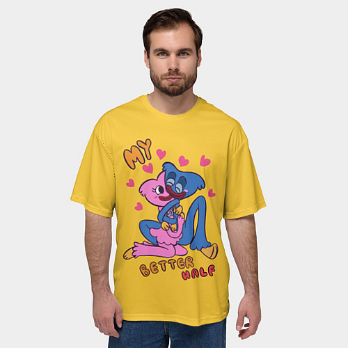 Мужская футболка оверсайз POPPY PLAYTIME MY BETTER HALF / 3D-принт – фото 3
