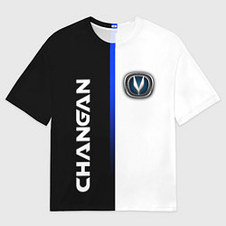 Футболка оверсайз мужская ЧАНГАН CHANGAN СИНЯЯ ЛИНИЯ, цвет: 3D-принт