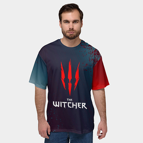 Мужская футболка оверсайз THE WITCHER - ВЕДЬМАК КРАСНЫЕ КОГТИ / 3D-принт – фото 3