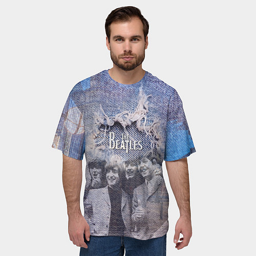 Мужская футболка оверсайз The Beatles Легендарная Ливерпульская четвёрка / 3D-принт – фото 3