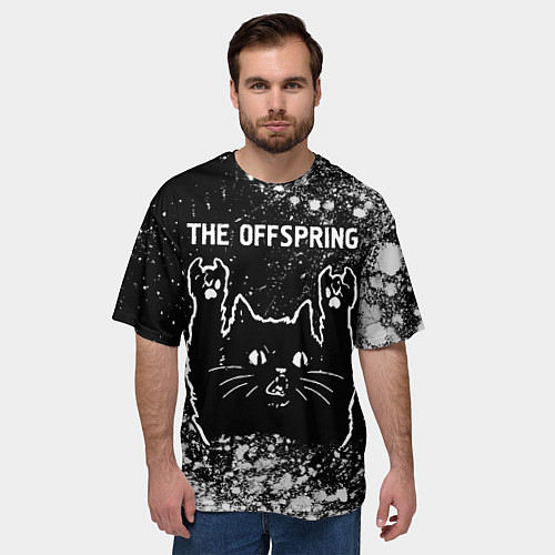Мужская футболка оверсайз The Offspring Rock Cat / 3D-принт – фото 3