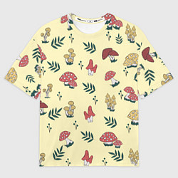 Футболка оверсайз мужская Mushroom, грибы- грибочки, цвет: 3D-принт