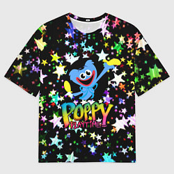Футболка оверсайз мужская POPPY PLAYTIME HAGGY WAGGY ХАГГИ ВАГГИ ЗВЕЗДЫ, цвет: 3D-принт