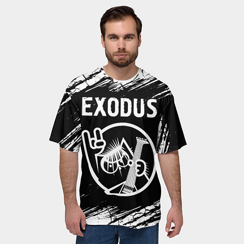 Мужская футболка оверсайз Exodus КОТ Краски / 3D-принт – фото 3