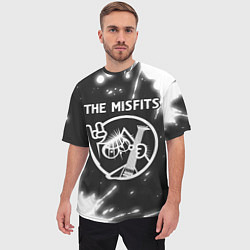 Футболка оверсайз мужская The Misfits КОТ Краска, цвет: 3D-принт — фото 2