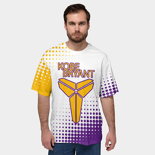 Мужская футболка оверсайз Коби Брайант Lakers Абстракция / 3D-принт – фото 3