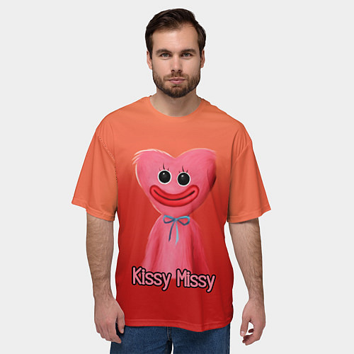 Мужская футболка оверсайз КИССИ МИССИ KISSY MISSY / 3D-принт – фото 3