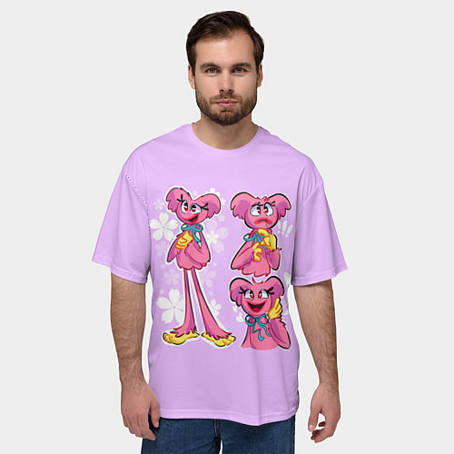 Мужская футболка оверсайз РАЗНАЯ КИССИ МИССИ KISSY MISSY / 3D-принт – фото 3