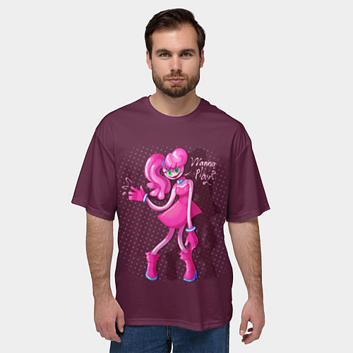 Мужская футболка оверсайз POPPY PLAYTIME МАМА ДЛИННЫЕ НОГИ MOMMY LONG LEGS / 3D-принт – фото 3