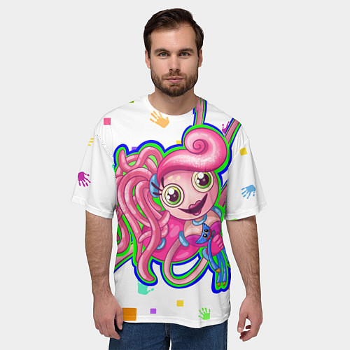 Мужская футболка оверсайз Мама длинные ноги / 3D-принт – фото 3