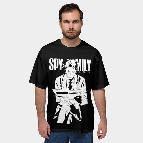 Мужская футболка оверсайз SPY X FAMILY СЕМЬЯ ШПИОНА ЛОЙД / 3D-принт – фото 3