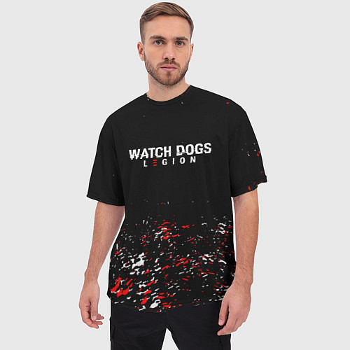 Мужская футболка оверсайз Watch Dogs 2 Брызги красок / 3D-принт – фото 3