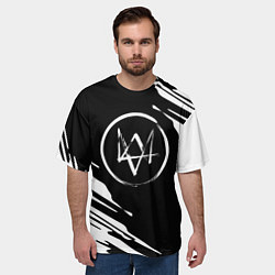 Футболка оверсайз мужская Watch Dogs 2 - Вотч догс Легион, цвет: 3D-принт — фото 2