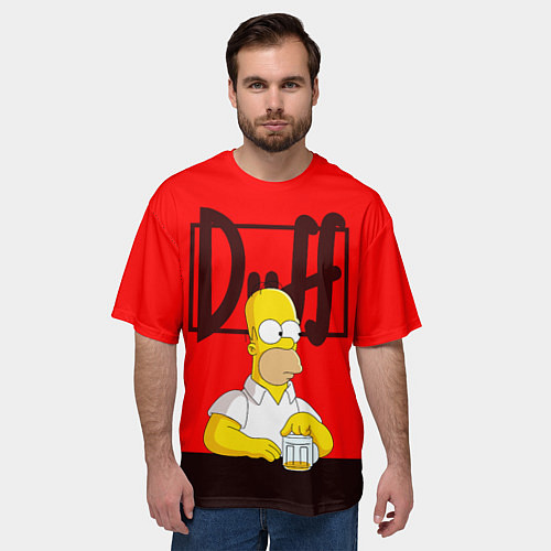 Мужская футболка оверсайз Homer Duff / 3D-принт – фото 3