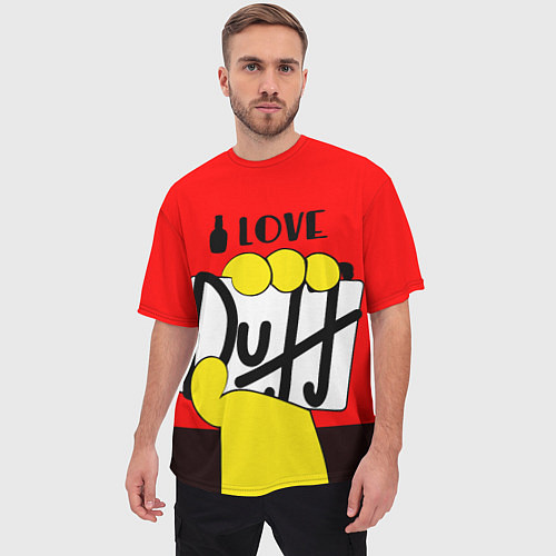 Мужская футболка оверсайз Love Duff / 3D-принт – фото 3