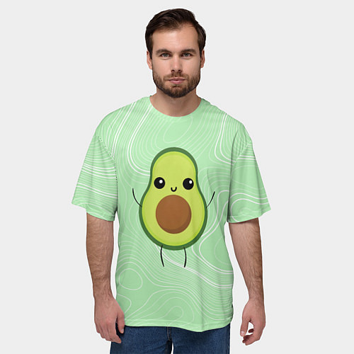 Мужская футболка оверсайз Авокадо avocado / 3D-принт – фото 3