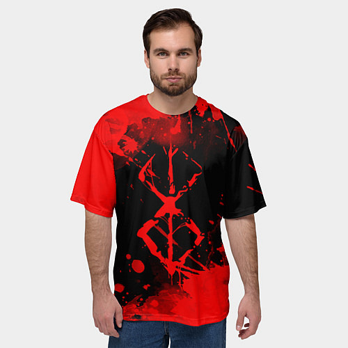 Мужская футболка оверсайз КЛЕЙМО ЖЕРТВЫ - BERSERKБЕРСЕРК / 3D-принт – фото 3
