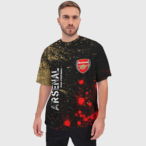 Мужская футболка оверсайз АРСЕНАЛ Arsenal Pro Football Краска / 3D-принт – фото 3