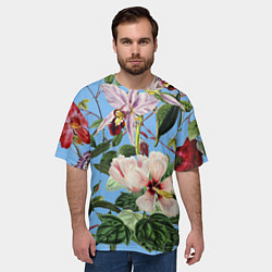 Футболка оверсайз мужская Цветы Сине-Цветочный Букет, цвет: 3D-принт — фото 2