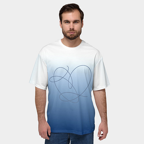 Мужская футболка оверсайз Сердце love yourself / 3D-принт – фото 3