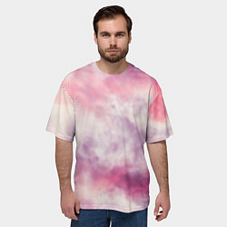 Футболка оверсайз мужская Абстракция розовое небо, цвет: 3D-принт — фото 2